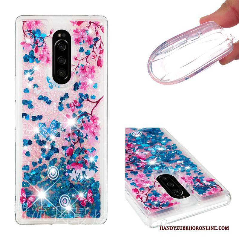 Custodia Sony Xperia 1 Cartone Animato Sabbie Mobili Morbido, Cover Sony Xperia 1 Rosso Tutto Incluso