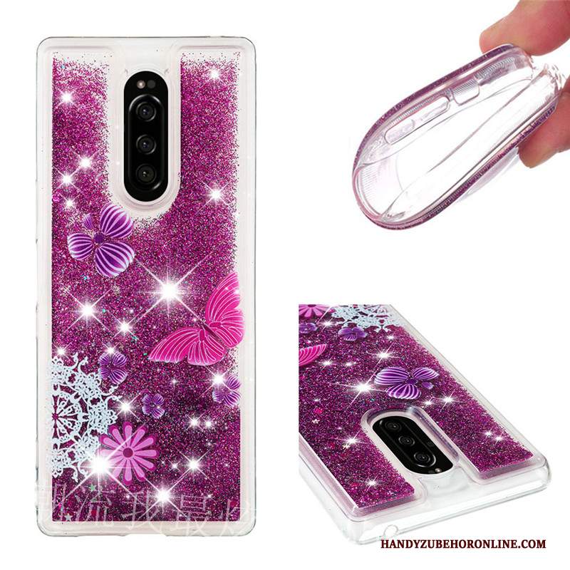 Custodia Sony Xperia 1 Cartone Animato Sabbie Mobili Morbido, Cover Sony Xperia 1 Rosso Tutto Incluso