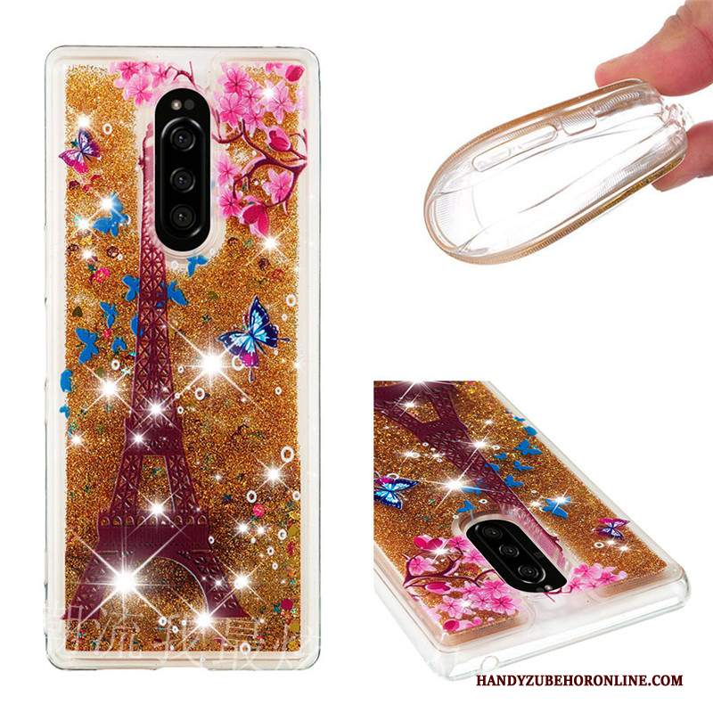 Custodia Sony Xperia 1 Cartone Animato Sabbie Mobili Morbido, Cover Sony Xperia 1 Rosso Tutto Incluso