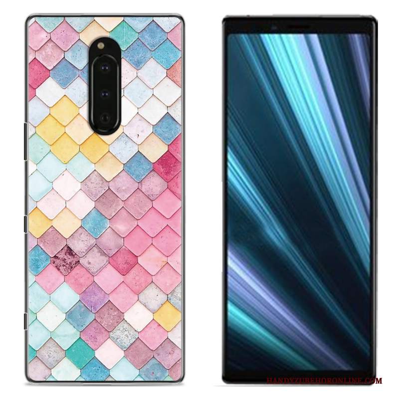 Custodia Sony Xperia 1 Colore Telefono Panno, Cover Sony Xperia 1 Protezione Rosa