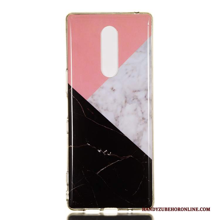 Custodia Sony Xperia 1 Creativo Semplici Affari, Cover Sony Xperia 1 Protezione Grande Bianco