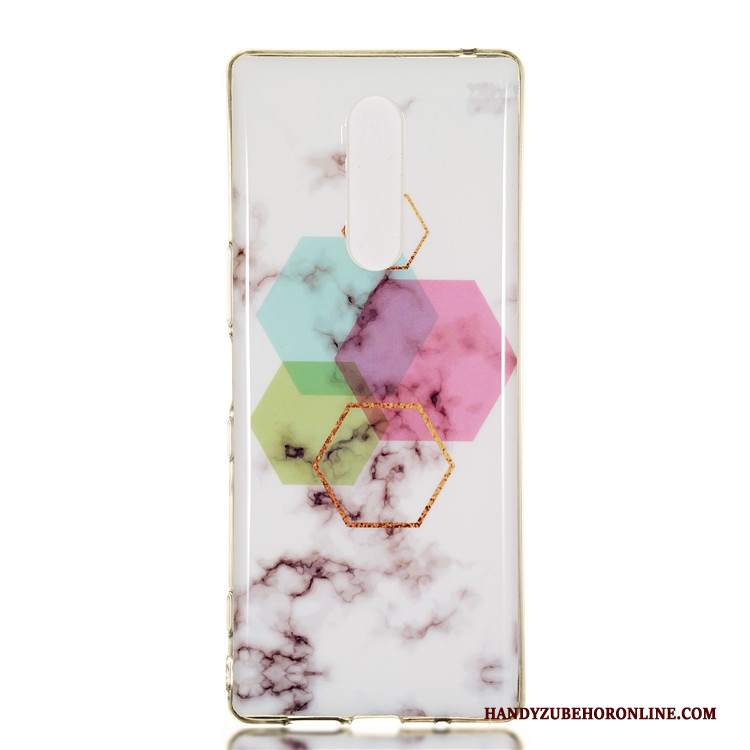 Custodia Sony Xperia 1 Creativo Semplici Affari, Cover Sony Xperia 1 Protezione Grande Bianco