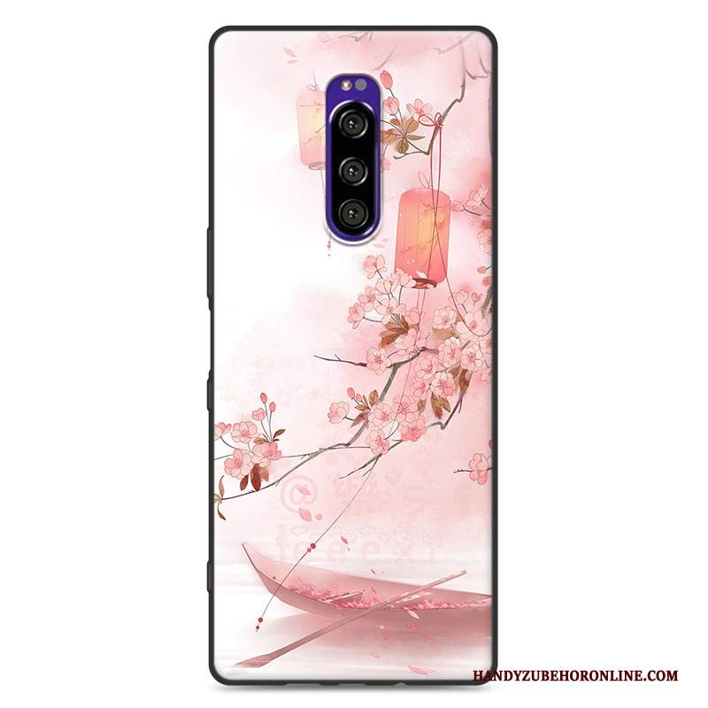 Custodia Sony Xperia 1 Creativo Ventotelefono, Cover Sony Xperia 1 Silicone Rosa Morbido