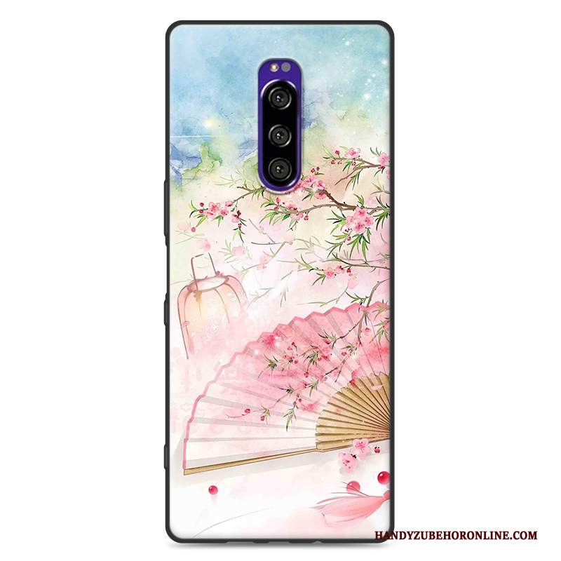 Custodia Sony Xperia 1 Creativo Ventotelefono, Cover Sony Xperia 1 Silicone Rosa Morbido