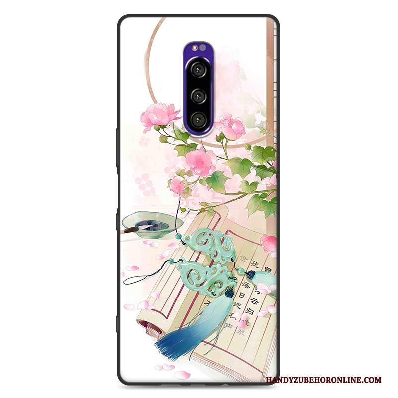 Custodia Sony Xperia 1 Creativo Ventotelefono, Cover Sony Xperia 1 Silicone Rosa Morbido