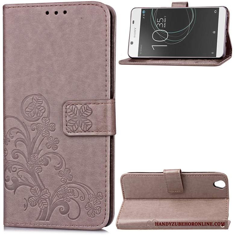 Custodia Sony Xperia 1 Folio Morbido Anti-caduta, Cover Sony Xperia 1 Protezione Telefono Rosso