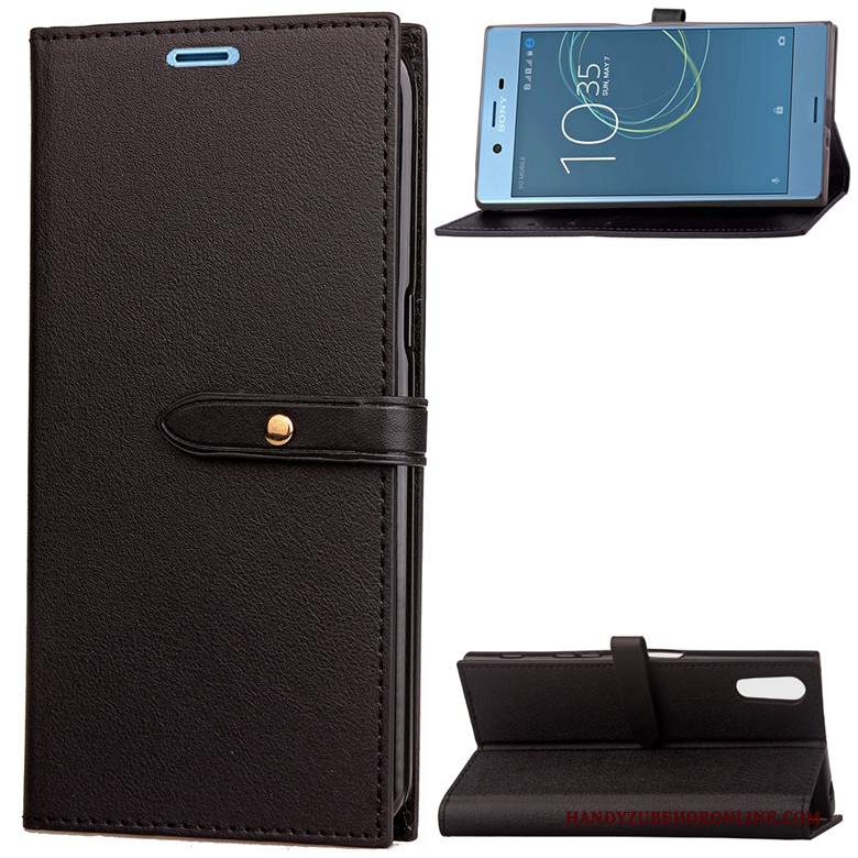 Custodia Sony Xperia 1 Folio Tutto Incluso Colore Profondo, Cover Sony Xperia 1 Pelle Anti-caduta