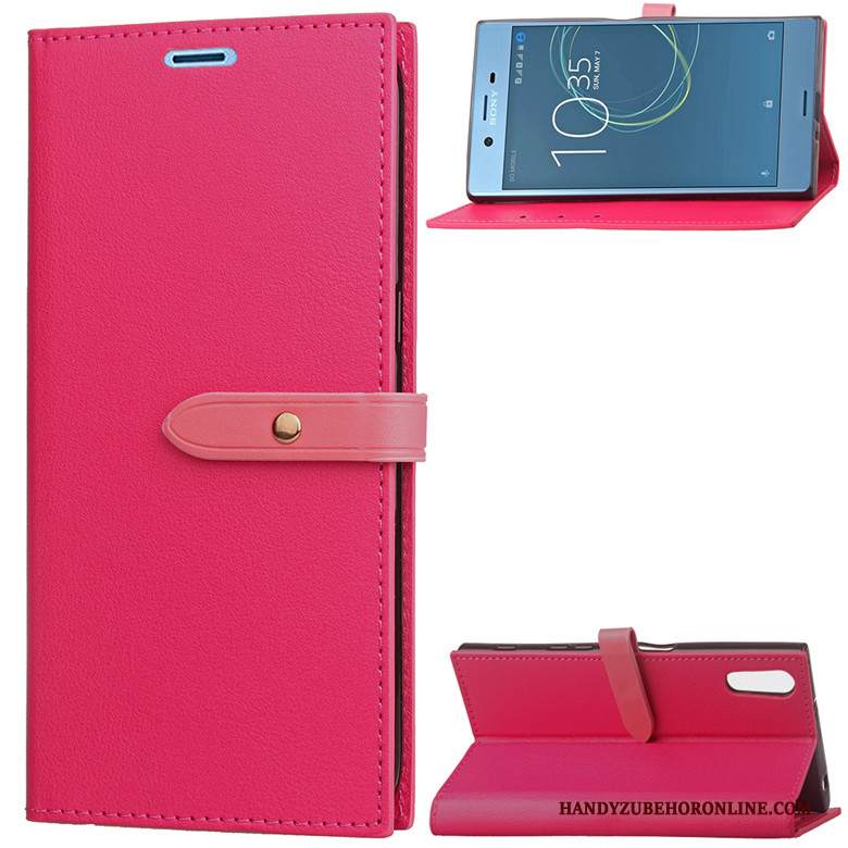 Custodia Sony Xperia 1 Folio Tutto Incluso Colore Profondo, Cover Sony Xperia 1 Pelle Anti-caduta