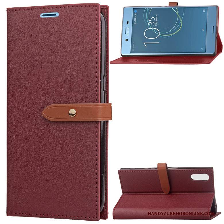 Custodia Sony Xperia 1 Folio Tutto Incluso Colore Profondo, Cover Sony Xperia 1 Pelle Anti-caduta