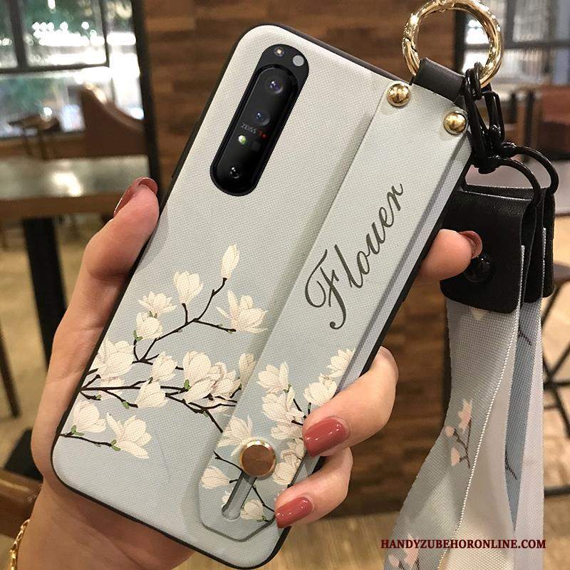 Custodia Sony Xperia 1 Ii Creativo Fresco Ciliegia, Cover Sony Xperia 1 Ii Protezione Fiori Supporto