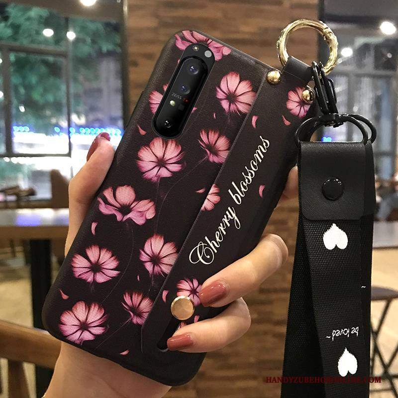 Custodia Sony Xperia 1 Ii Creativo Fresco Ciliegia, Cover Sony Xperia 1 Ii Protezione Fiori Supporto