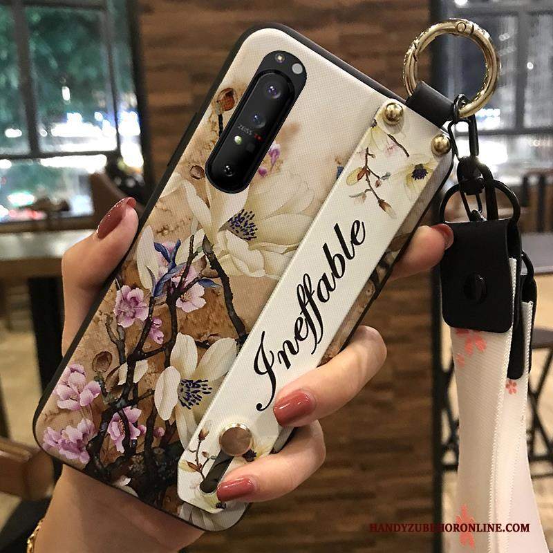 Custodia Sony Xperia 1 Ii Creativo Fresco Ciliegia, Cover Sony Xperia 1 Ii Protezione Fiori Supporto