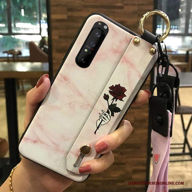 Custodia Sony Xperia 1 Ii Creativo Fresco Ciliegia, Cover Sony Xperia 1 Ii Protezione Fiori Supporto