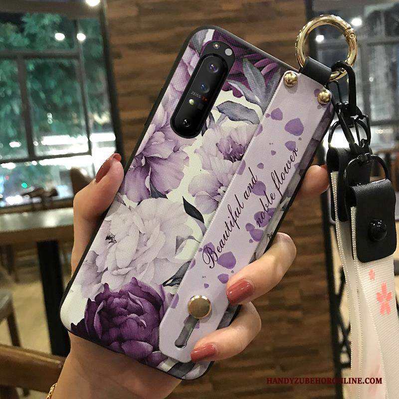 Custodia Sony Xperia 1 Ii Creativo Fresco Ciliegia, Cover Sony Xperia 1 Ii Protezione Fiori Supporto