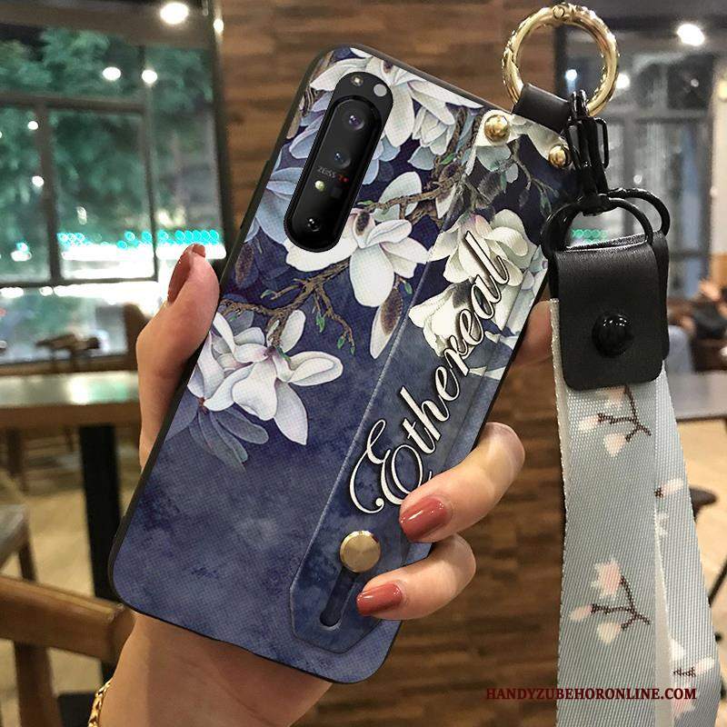 Custodia Sony Xperia 1 Ii Creativo Fresco Ciliegia, Cover Sony Xperia 1 Ii Protezione Fiori Supporto