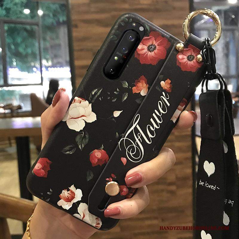 Custodia Sony Xperia 1 Ii Creativo Fresco Ciliegia, Cover Sony Xperia 1 Ii Protezione Fiori Supporto