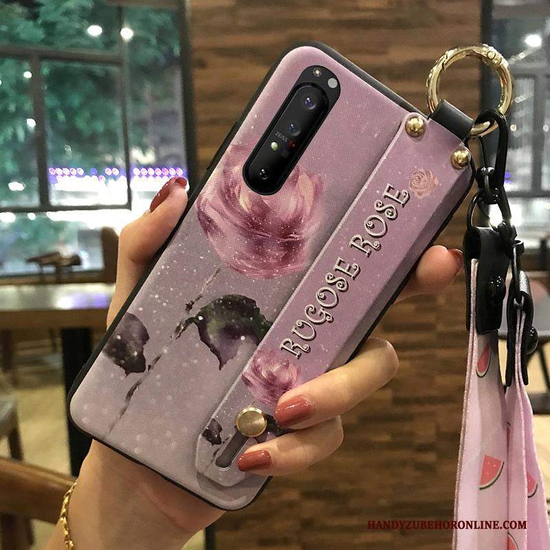 Custodia Sony Xperia 1 Ii Creativo Fresco Ciliegia, Cover Sony Xperia 1 Ii Protezione Fiori Supporto