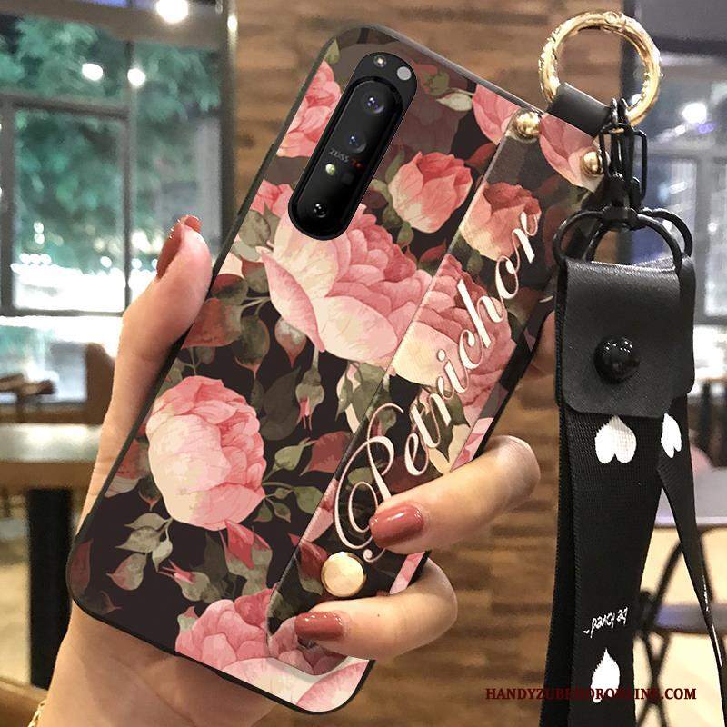 Custodia Sony Xperia 1 Ii Creativo Fresco Ciliegia, Cover Sony Xperia 1 Ii Protezione Fiori Supporto