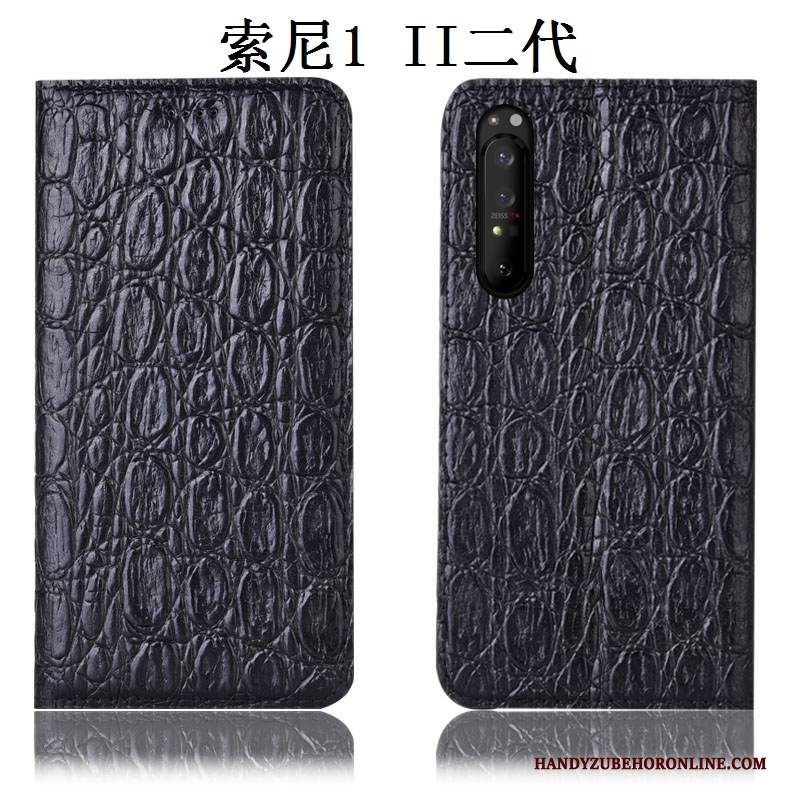 Custodia Sony Xperia 1 Ii Folio Modellotelefono, Cover Sony Xperia 1 Ii Pelle Anti-caduta Nero