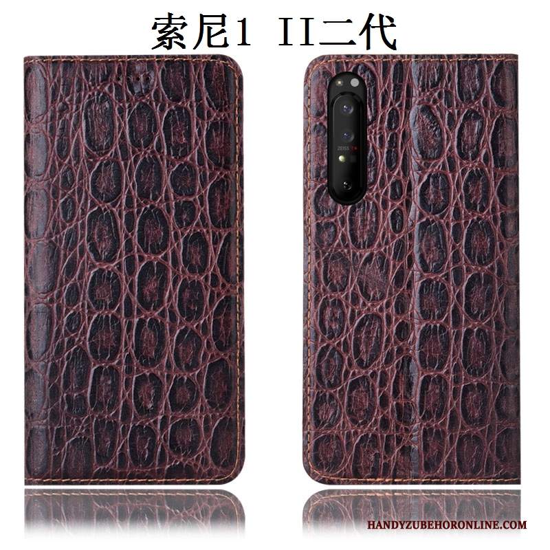 Custodia Sony Xperia 1 Ii Folio Modellotelefono, Cover Sony Xperia 1 Ii Pelle Anti-caduta Nero