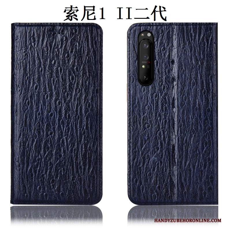 Custodia Sony Xperia 1 Ii Pelle Anti-cadutatelefono, Cover Sony Xperia 1 Ii Protezione Nero Uccello