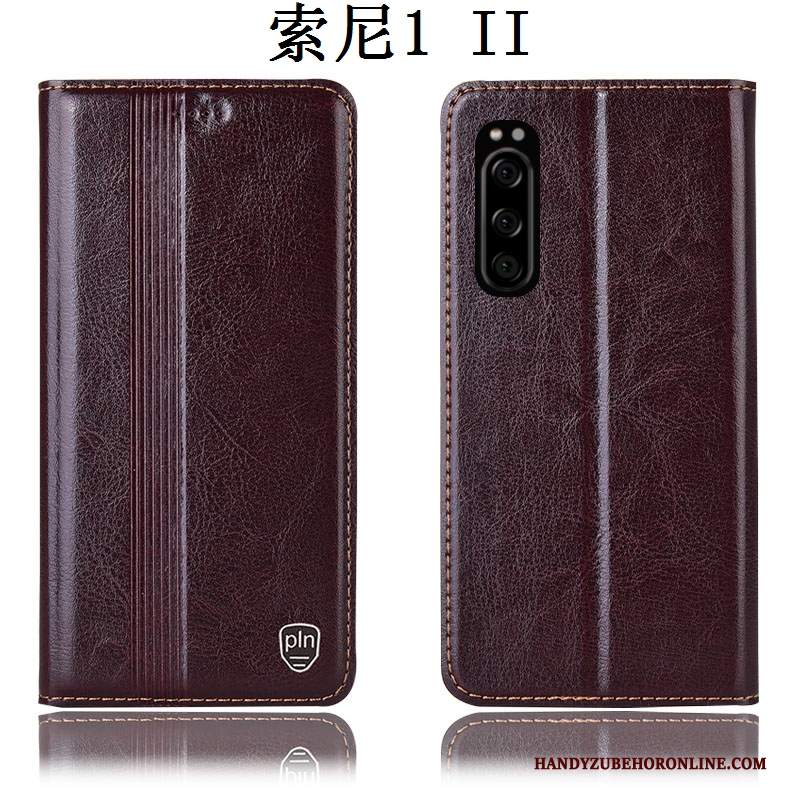 Custodia Sony Xperia 1 Ii Pelle Rossotelefono, Cover Sony Xperia 1 Ii Folio Anti-caduta