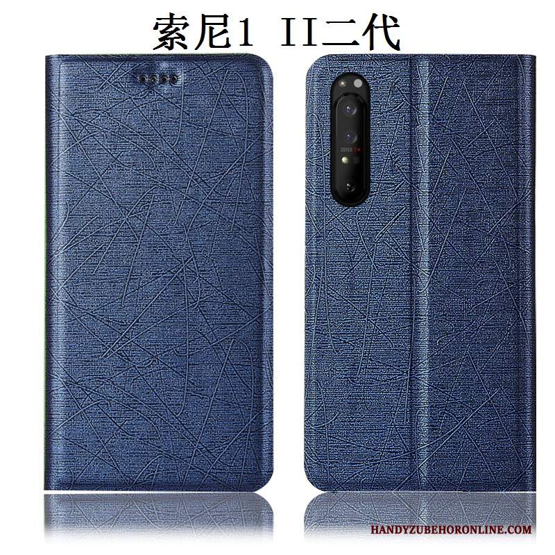 Custodia Sony Xperia 1 Ii Protezione Anti-caduta Rosso, Cover Sony Xperia 1 Ii Folio Tutto Incluso Seta