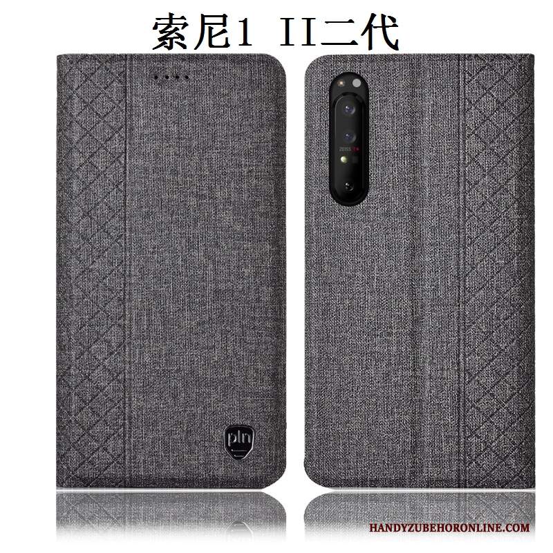 Custodia Sony Xperia 1 Ii Protezione Tutto Inclusotelefono, Cover Sony Xperia 1 Ii Folio Cotone E Lino Anti-caduta