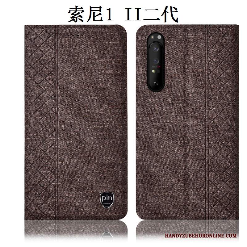 Custodia Sony Xperia 1 Ii Protezione Tutto Inclusotelefono, Cover Sony Xperia 1 Ii Folio Cotone E Lino Anti-caduta