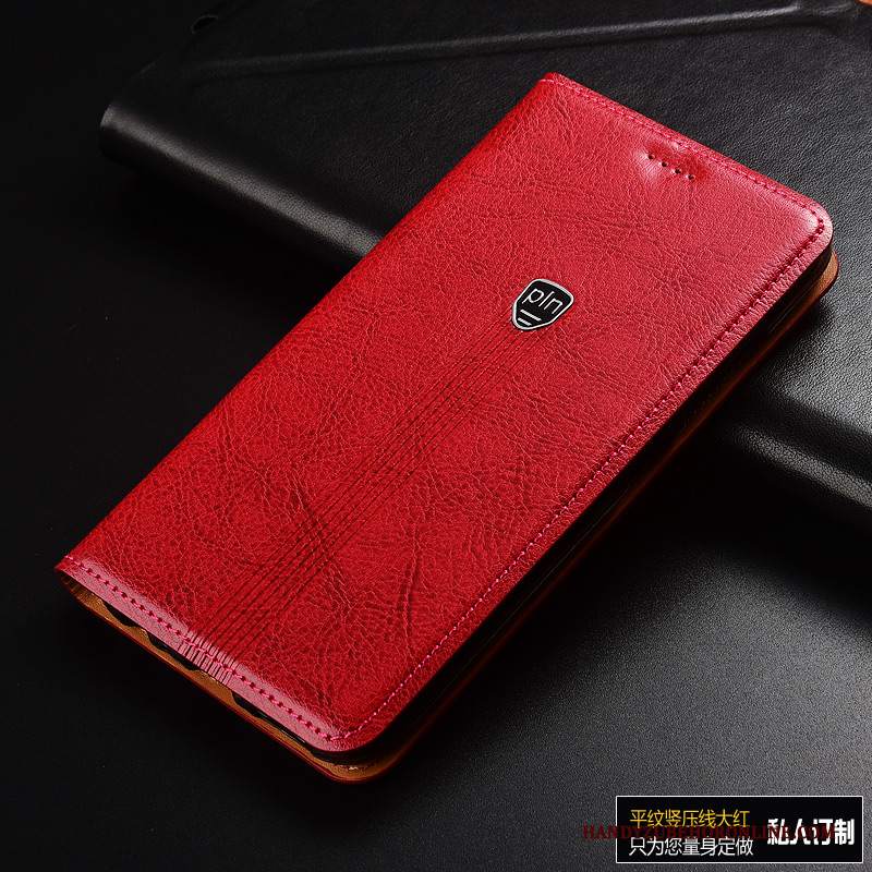 Custodia Sony Xperia 1 Pelle Mucca Nuovo, Cover Sony Xperia 1 Protezione Lusso Rosso