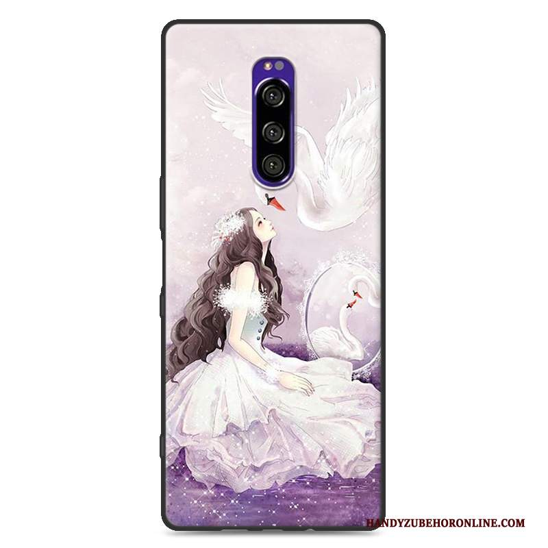 Custodia Sony Xperia 1 Protezione Tutto Incluso Morbido, Cover Sony Xperia 1 Cartone Animato Anti-caduta Macchiati