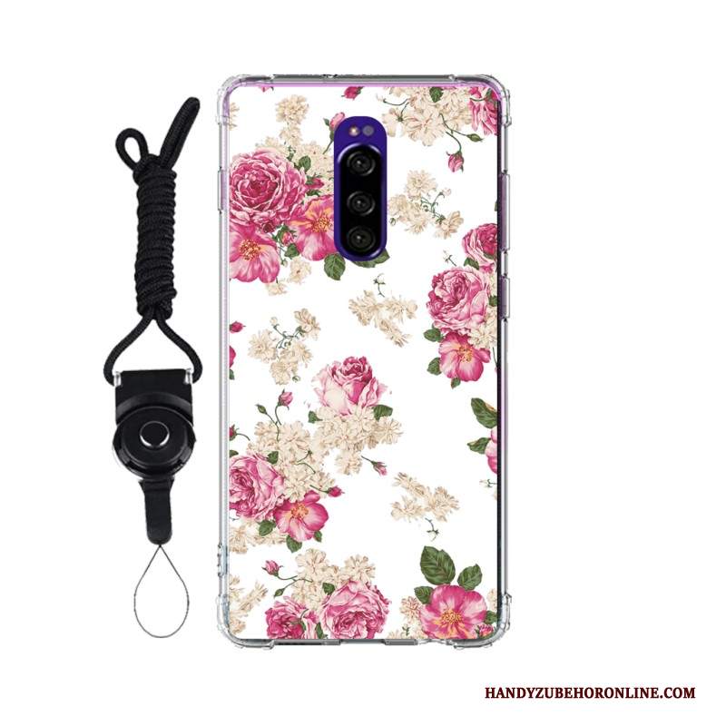 Custodia Sony Xperia 1 Rosa Anti-caduta, Cover Sony Xperia 1 Morbido Personalizza