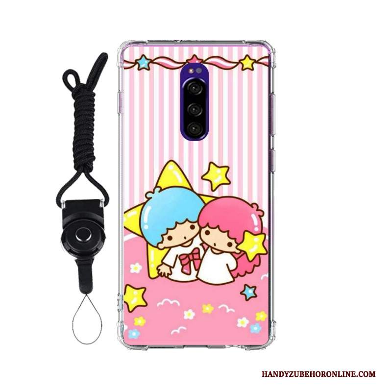 Custodia Sony Xperia 1 Rosa Anti-caduta, Cover Sony Xperia 1 Morbido Personalizza