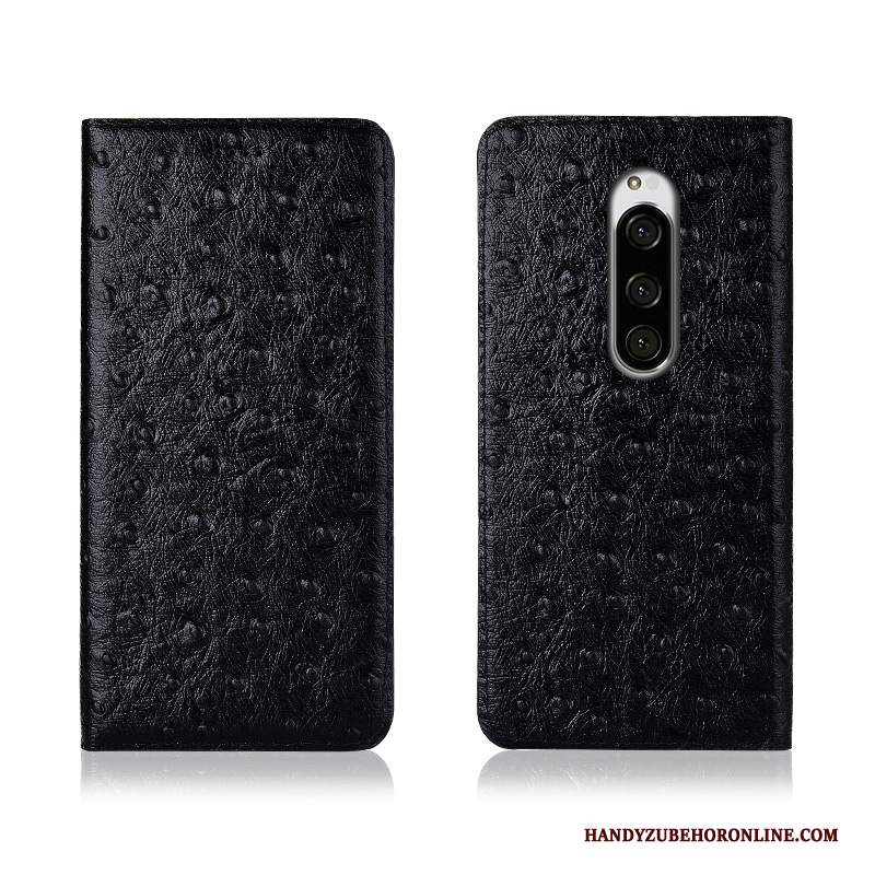 Custodia Sony Xperia 1 Silicone Morbido Anti-caduta, Cover Sony Xperia 1 Pelle Nuovo Nero