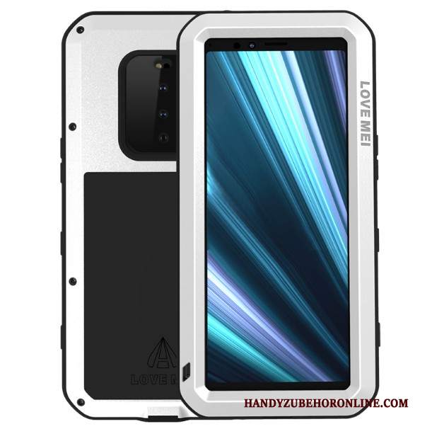 Custodia Sony Xperia 1 Silicone Tutto Incluso Metallo, Cover Sony Xperia 1 Protezione Giallotelefono