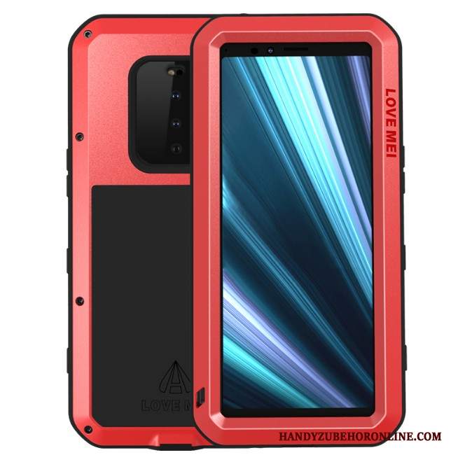 Custodia Sony Xperia 1 Silicone Tutto Incluso Metallo, Cover Sony Xperia 1 Protezione Giallotelefono