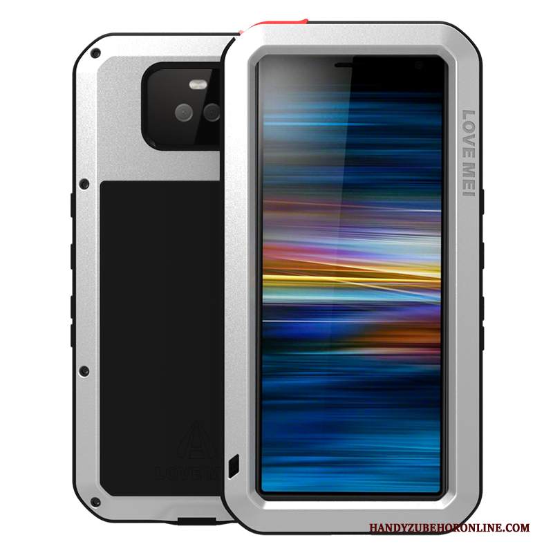 Custodia Sony Xperia 10 Creativo Telaio Anti-caduta, Cover Sony Xperia 10 Silicone All'aperto Argento