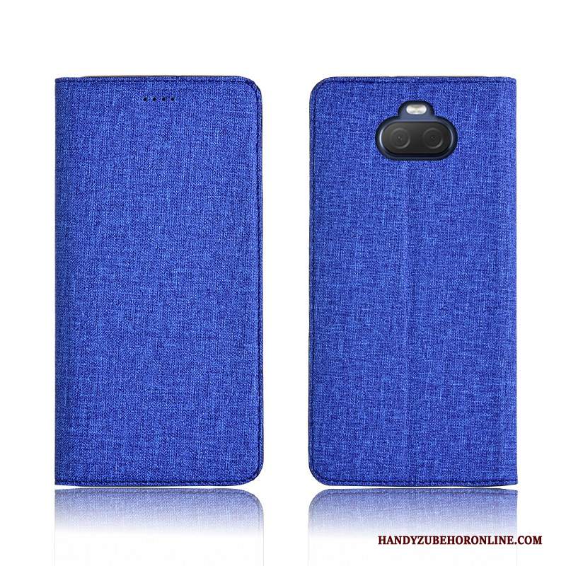 Custodia Sony Xperia 10 Folio Blu Tutto Incluso, Cover Sony Xperia 10 Silicone Telefono Anti-caduta