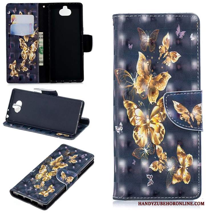 Custodia Sony Xperia 10 Folio Porporatelefono, Cover Sony Xperia 10 Pelle Anti-caduta