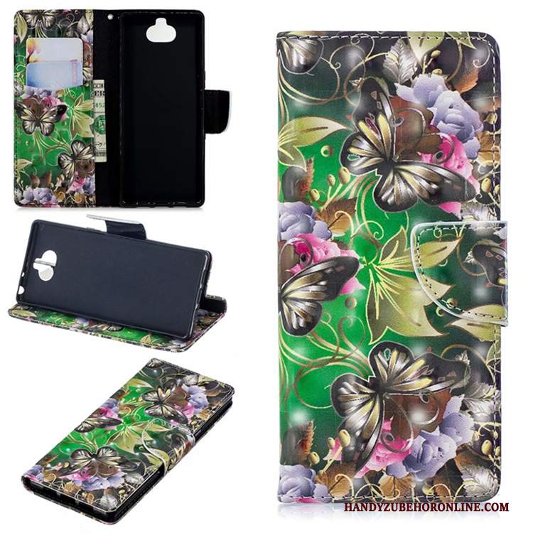 Custodia Sony Xperia 10 Folio Porporatelefono, Cover Sony Xperia 10 Pelle Anti-caduta