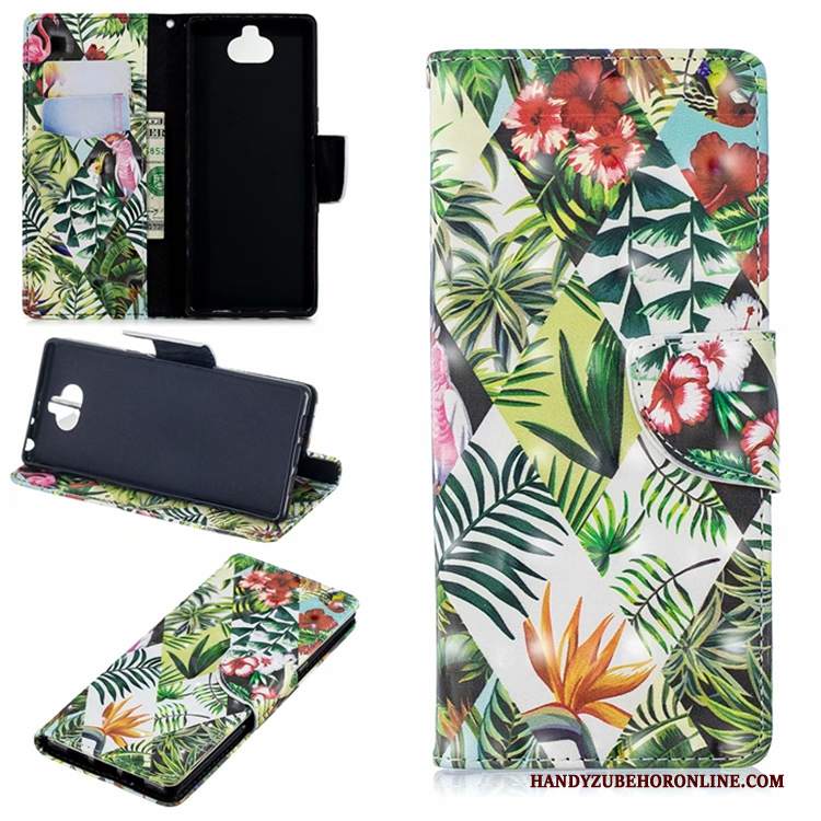 Custodia Sony Xperia 10 Folio Porporatelefono, Cover Sony Xperia 10 Pelle Anti-caduta