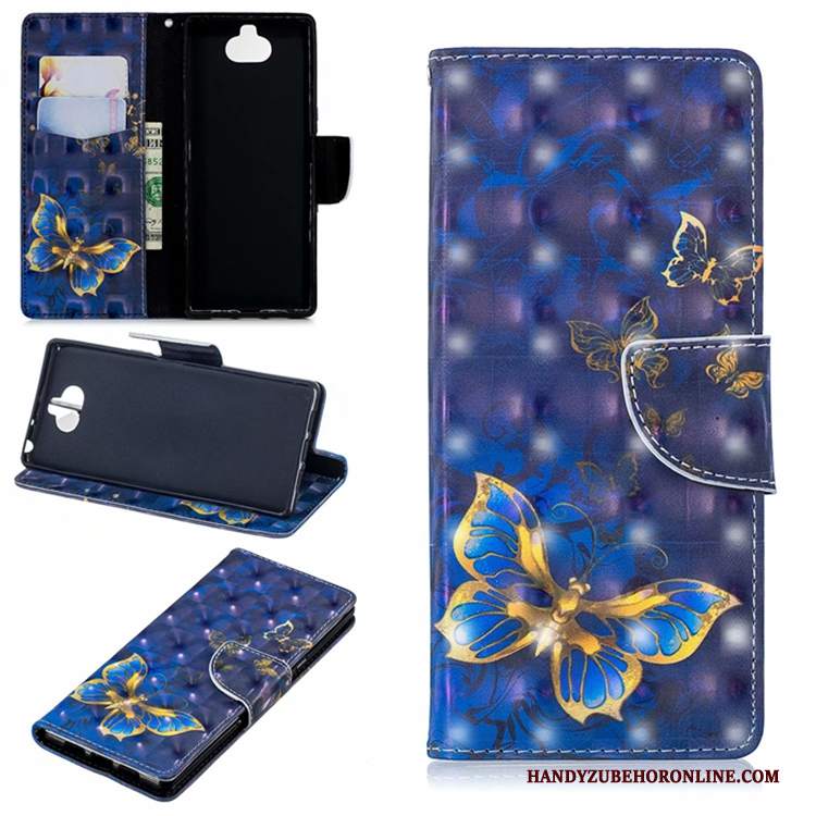 Custodia Sony Xperia 10 Folio Porporatelefono, Cover Sony Xperia 10 Pelle Anti-caduta