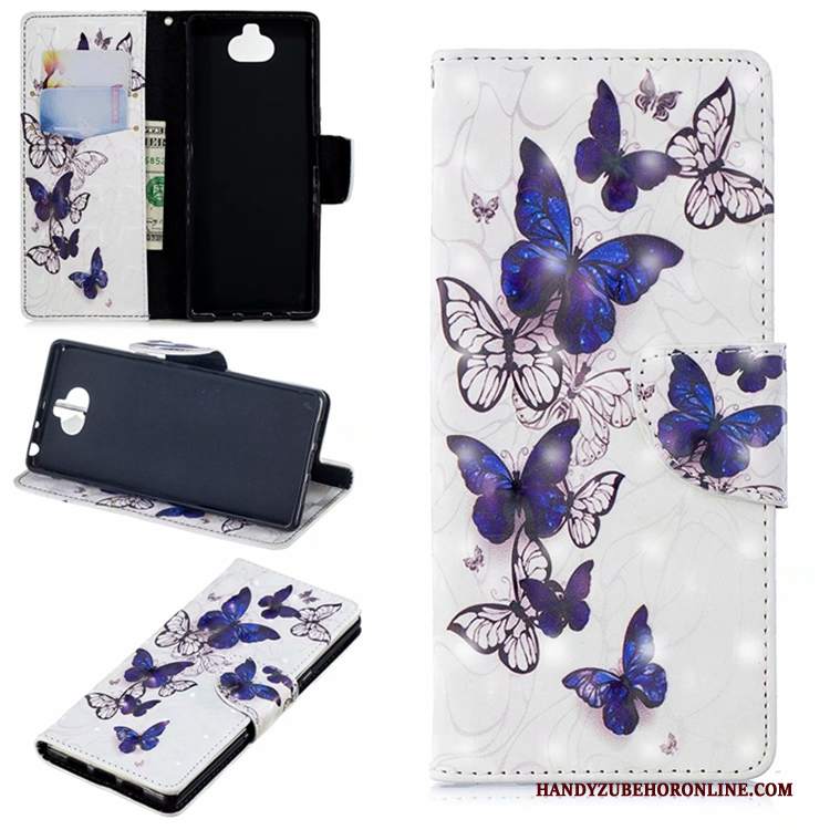 Custodia Sony Xperia 10 Folio Porporatelefono, Cover Sony Xperia 10 Pelle Anti-caduta