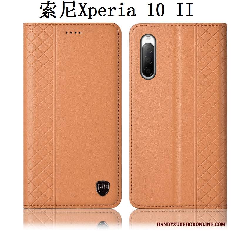 Custodia Sony Xperia 10 Ii Folio Telefono Rosso, Cover Sony Xperia 10 Ii Pelle Anti-caduta