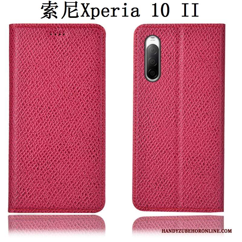 Custodia Sony Xperia 10 Ii Pelle Anti-caduta Nero, Cover Sony Xperia 10 Ii Protezione Magliatelefono