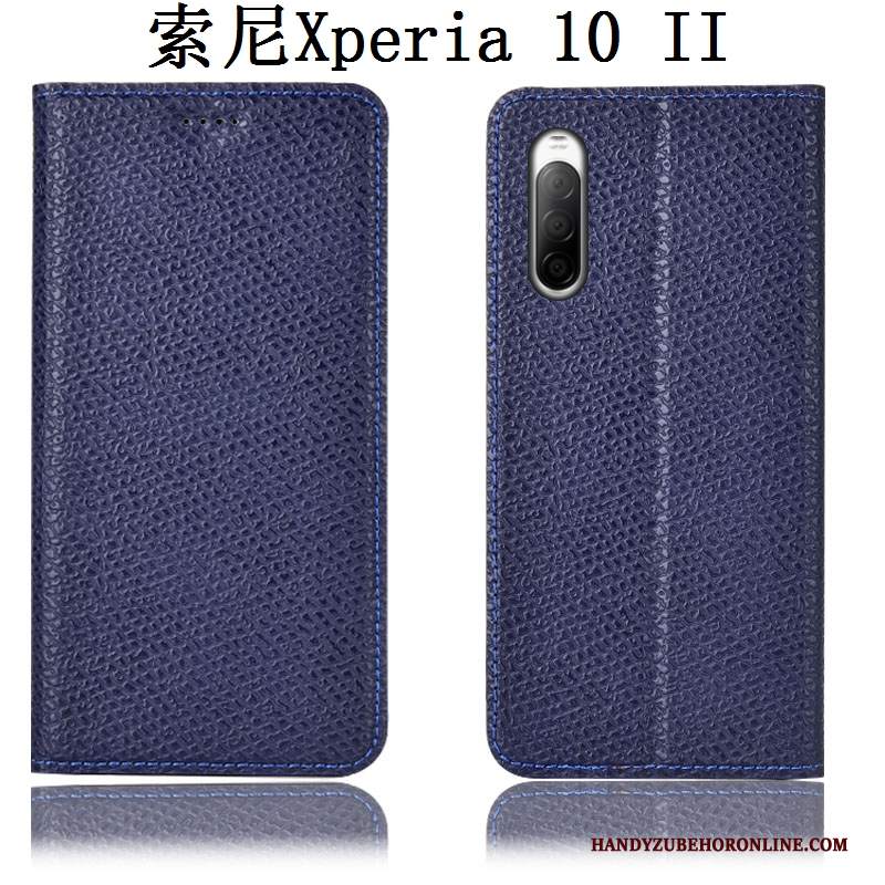 Custodia Sony Xperia 10 Ii Pelle Anti-caduta Nero, Cover Sony Xperia 10 Ii Protezione Magliatelefono