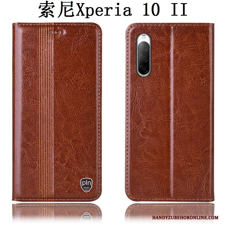 Custodia Sony Xperia 10 Ii Protezione Anti-cadutatelefono, Cover Sony Xperia 10 Ii Pelle Nero Tutto Incluso