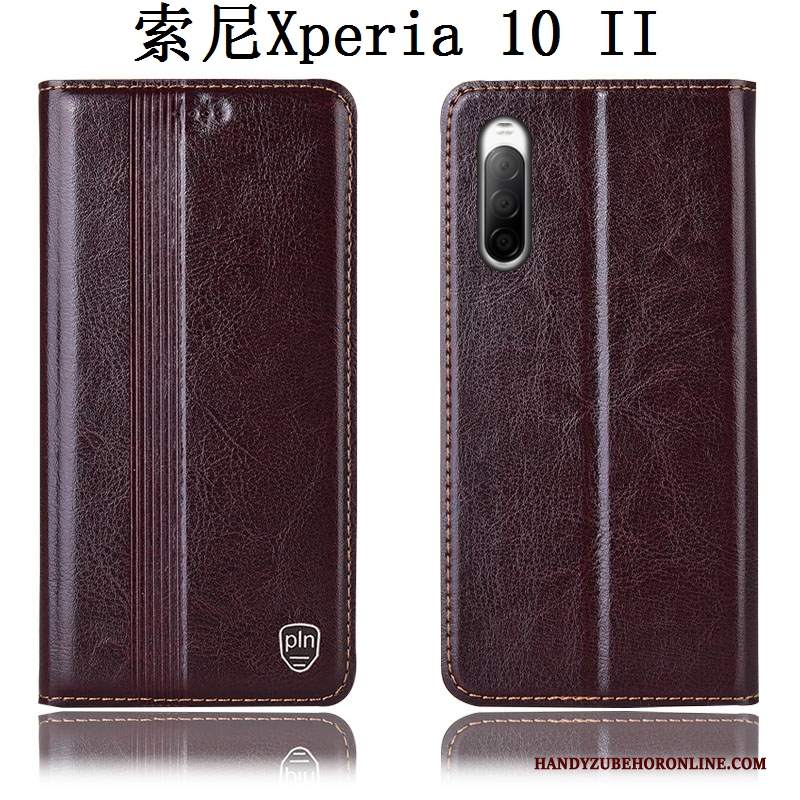 Custodia Sony Xperia 10 Ii Protezione Anti-cadutatelefono, Cover Sony Xperia 10 Ii Pelle Nero Tutto Incluso