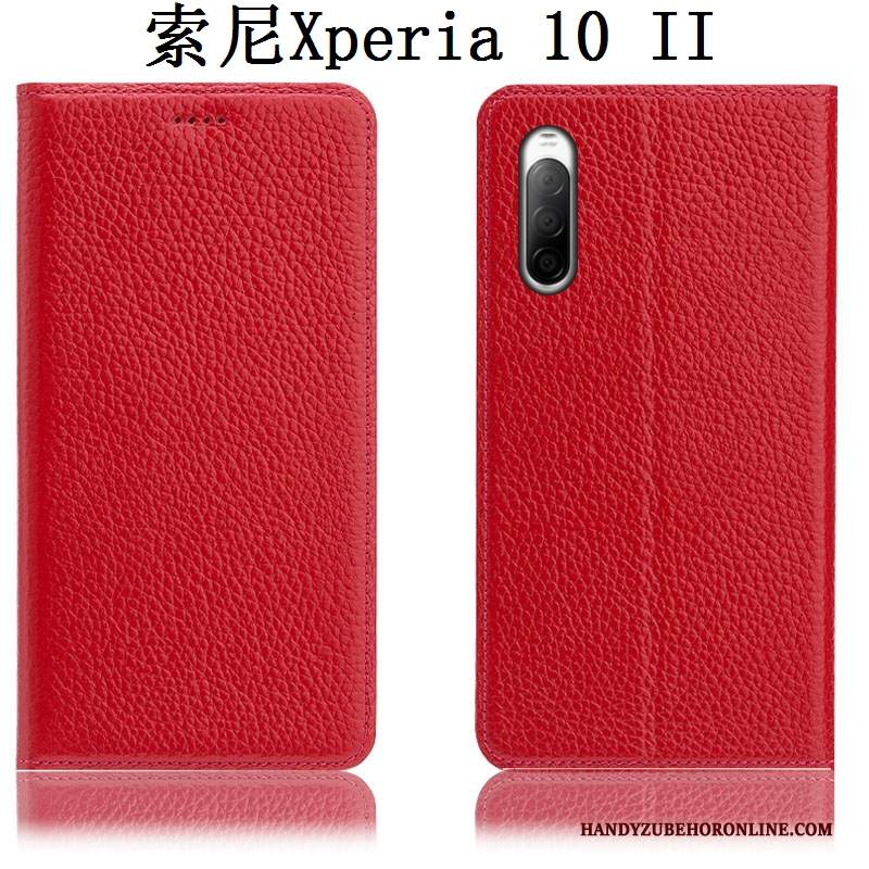 Custodia Sony Xperia 10 Ii Protezione Modello Anti-caduta, Cover Sony Xperia 10 Ii Pelle Telefono Blu