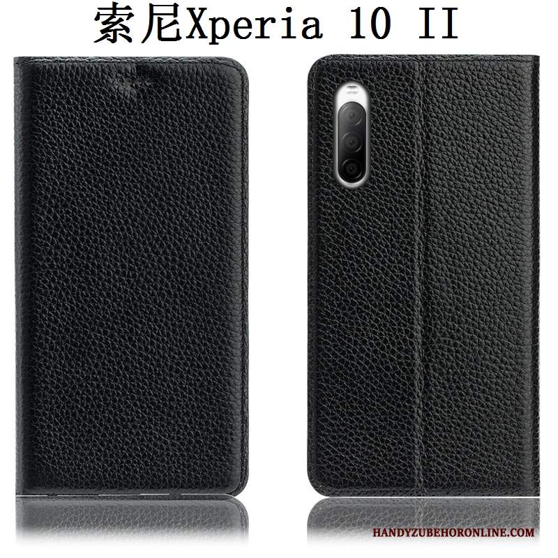 Custodia Sony Xperia 10 Ii Protezione Modello Anti-caduta, Cover Sony Xperia 10 Ii Pelle Telefono Blu